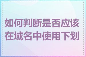 如何判断是否应该在域名中使用下划线