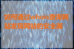 如何通过whois查询网站发现网站的安全漏洞