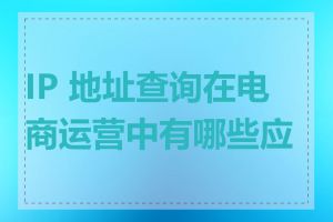 IP 地址查询在电商运营中有哪些应用