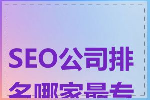 SEO公司排名哪家最专业