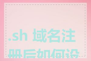.sh 域名注册后如何设置