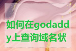 如何在godaddy上查询域名状态