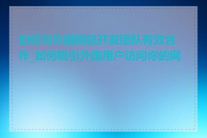 如何与外国网站开发团队有效合作_如何吸引外国用户访问你的网站