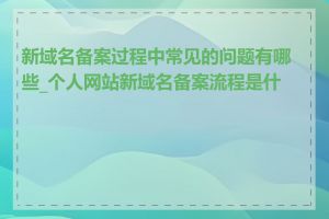新域名备案过程中常见的问题有哪些_个人网站新域名备案流程是什么