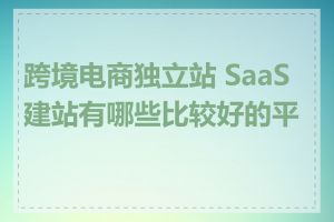 跨境电商独立站 SaaS 建站有哪些比较好的平台