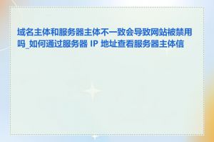 域名主体和服务器主体不一致会导致网站被禁用吗_如何通过服务器 IP 地址查看服务器主体信息
