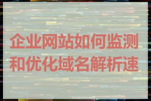 企业网站如何监测和优化域名解析速度