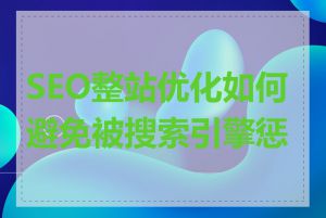 SEO整站优化如何避免被搜索引擎惩罚