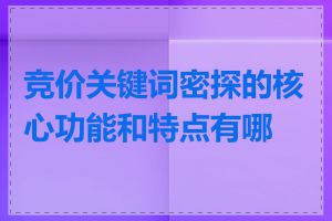 竞价关键词密探的核心功能和特点有哪些