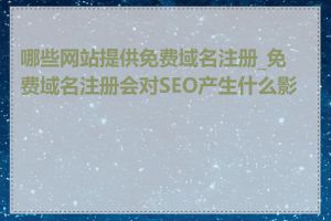 哪些网站提供免费域名注册_免费域名注册会对SEO产生什么影响