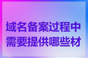 域名备案过程中需要提供哪些材料