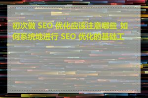 初次做 SEO 优化应该注意哪些_如何系统地进行 SEO 优化的基础工作