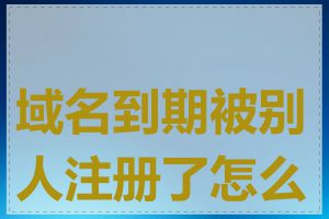 域名到期被别人注册了怎么办