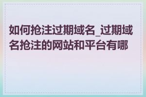如何抢注过期域名_过期域名抢注的网站和平台有哪些
