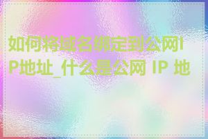 如何将域名绑定到公网IP地址_什么是公网 IP 地址