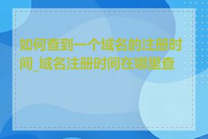 如何查到一个域名的注册时间_域名注册时间在哪里查看