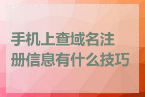 手机上查域名注册信息有什么技巧吗