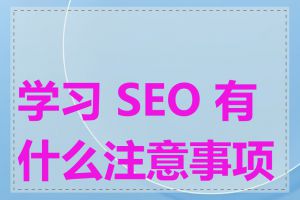 学习 SEO 有什么注意事项吗