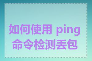 如何使用 ping 命令检测丢包率