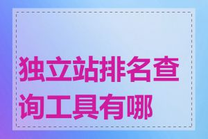 独立站排名查询工具有哪些