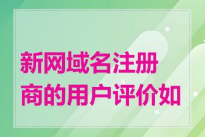新网域名注册商的用户评价如何