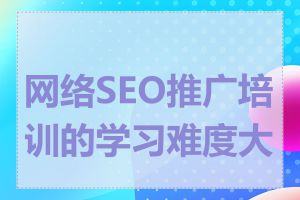 网络SEO推广培训的学习难度大吗