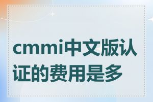 cmmi中文版认证的费用是多少