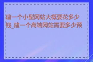 建一个小型网站大概要花多少钱_建一个高端网站需要多少预算