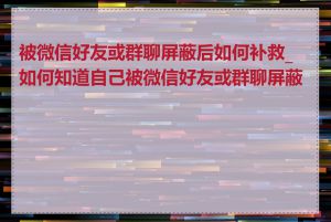 被微信好友或群聊屏蔽后如何补救_如何知道自己被微信好友或群聊屏蔽了