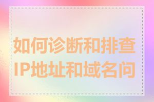 如何诊断和排查IP地址和域名问题