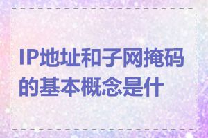 IP地址和子网掩码的基本概念是什么