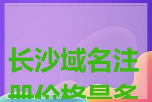 长沙域名注册价格是多少