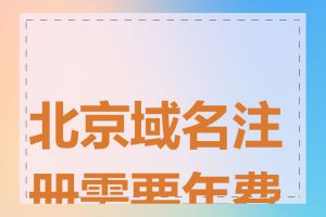 北京域名注册需要年费吗