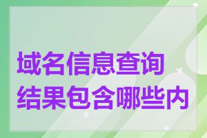 域名信息查询结果包含哪些内容