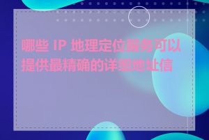 哪些 IP 地理定位服务可以提供最精确的详细地址信息