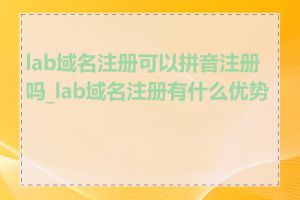 lab域名注册可以拼音注册吗_lab域名注册有什么优势吗