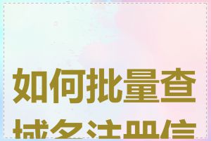 如何批量查域名注册信息