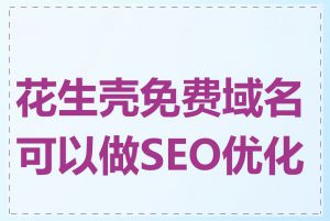 花生壳免费域名可以做SEO优化吗