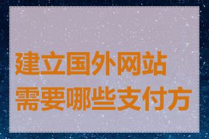 建立国外网站需要哪些支付方式