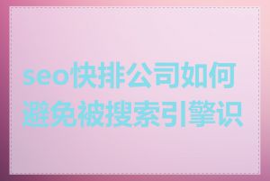 seo快排公司如何避免被搜索引擎识破