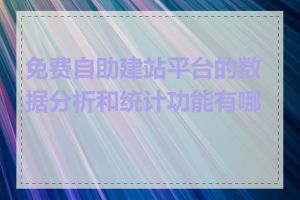 免费自助建站平台的数据分析和统计功能有哪些