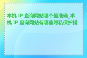 本机 IP 查询网站哪个最准确_本机 IP 查询网站有哪些隐私保护措施