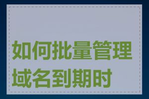 如何批量管理域名到期时间