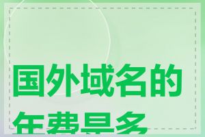 国外域名的年费是多少