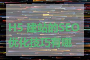 H5 建站的SEO优化技巧有哪些