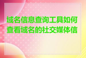 域名信息查询工具如何查看域名的社交媒体信息