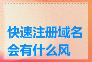 快速注册域名会有什么风险