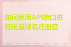 如何使用API接口进行批量域名注册查询