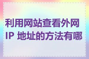 利用网站查看外网 IP 地址的方法有哪些
