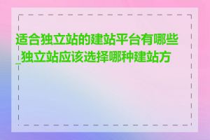 适合独立站的建站平台有哪些_独立站应该选择哪种建站方式